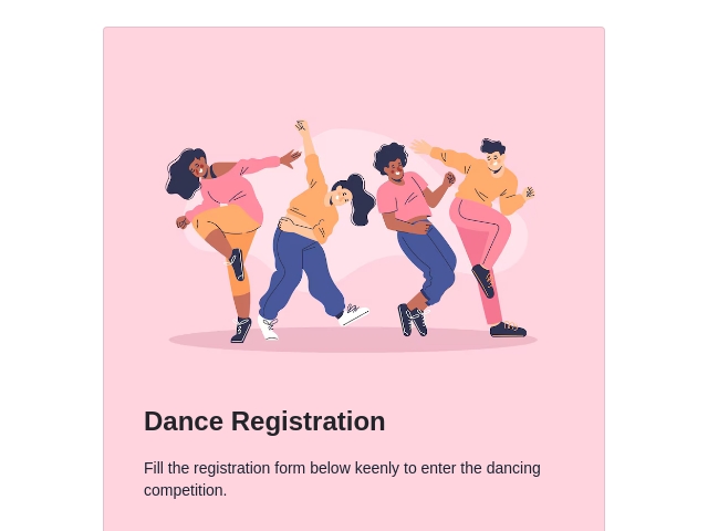 Dance Registration Form Template Formnx