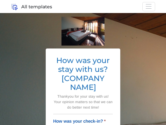 Hotel survey - How was your stay with us?